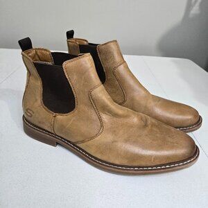 Skechers Mens Leather Chelsea Boots Sz 10 Tan Distressed Western Country Hipster